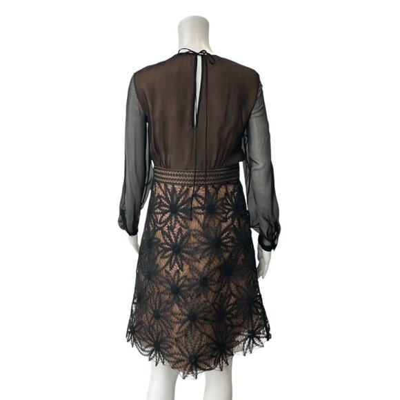 $2530 VALENTINO Spring 2011 Black Silk Sheer Lace Short Dress size 6 AS IS - Picture 8 of 15